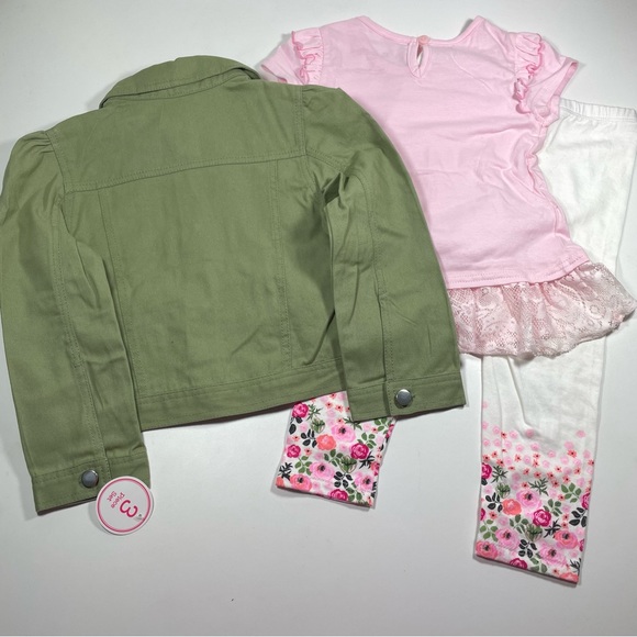 NWT Nannette floral 3pc set- jacket, tee and leggings size 5 - Picture 11 of 11